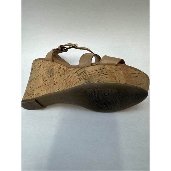 Franco Sarto Womens Pelma Sandals Cork Platform Beige Faux Leather Strappy sz 8M - Picture 9 of 11